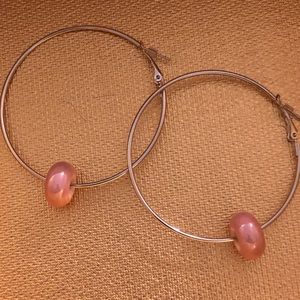 LARGE HOOP BEADED EARRINGS